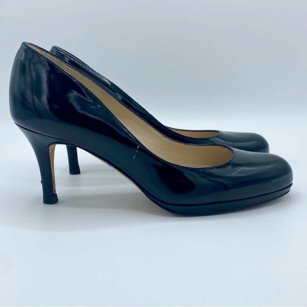 L.K. Bennett Black Patent Leather Platform Pump Court Shoe Size 36.5 / US 5.5 - Picture 10 of 16